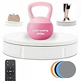 JAYEGT Motorized Rotating Display Stand, 350Lbs Load，360 Degree Electric Rotating Turntable for Photography Products Display，Live Show,Remote Control +5 Colors Backgrounds (White/11.8inch / Wired)