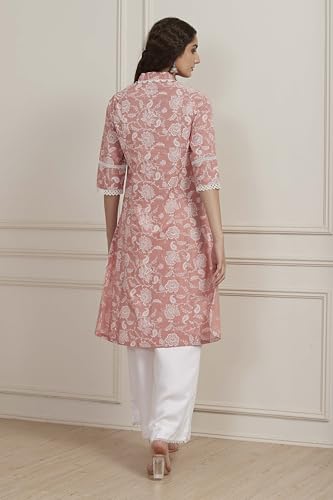 Image of Biba Printed Cotton Straight Casual Kurtas