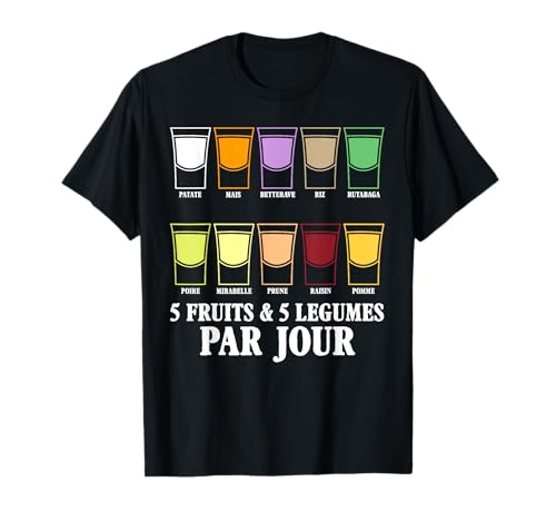 5 Fruits Legumes Bière Humour Apéro Amis Homme Femme Cadeau T-Shirt