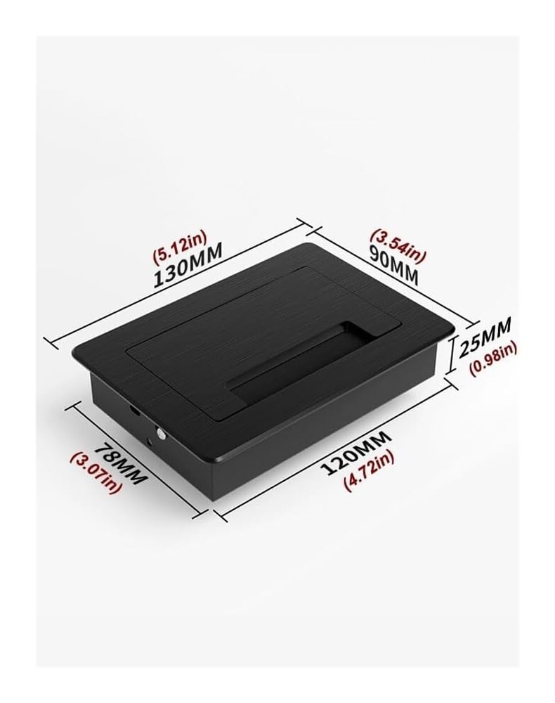 Passe-câbles de bureau, passe-câbles table, cache-câbles avec brosse anti-poussière, gestion des câbles for comptoirs électroniques/de vente au détail(Black,90x130mm)