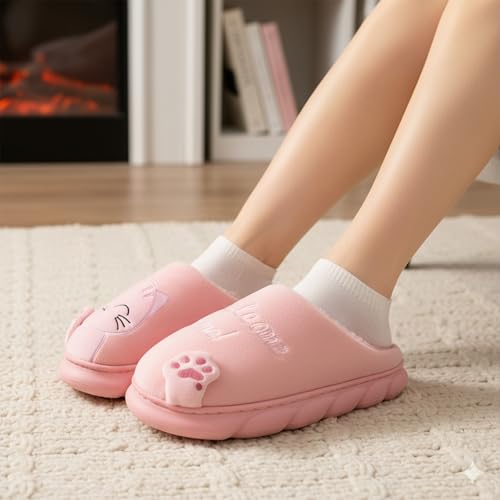 Image of VRITRAZ Women's Comfort Slip On Closed Toe Warm Winter House Clog Indoor Slipper with Cute Print and Degins