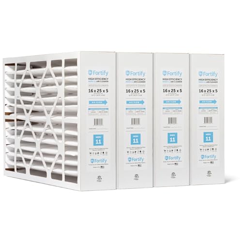 Image of Fortify 16x25x5 MERV 11 Replacement for Lennox X6670, HCF16-11 HVAC Furnace Filter. (4-Pack) Actual Size: 15.75 x 24.75 x 4.38