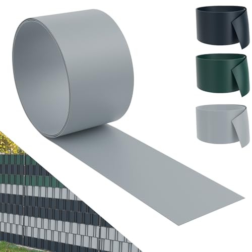 UISEBRT Lot de 20 bandes brise-vue en PVC rigide pour panneaux à double fil – Brise-vue pour balcon – 25 m x 19 cm (20 pièces, gris)