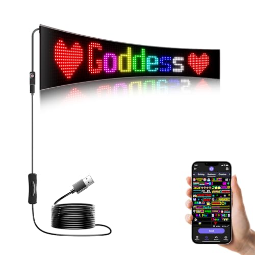 Señal LED para coche con ojos de diablo y pantalla programable USB 5V