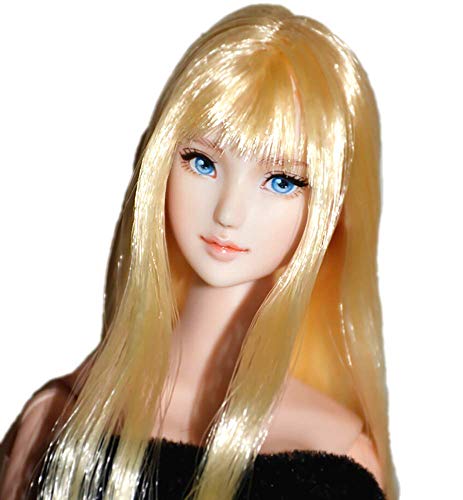 HiPlay 1/6 Scale Female Figure Head Sculpt, 100% Handmade & Customized Makeup, Beauty Charming Girl Doll Head for 12" Action Figure TBLeague/Obitsu/JIAOU CDH21 (Natural Skin)
