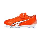 Ultra Play FG/AG V Jr PUMA Ultra Play Fg/Ag V Jr, Zapatillas de fútbol Unisex niños, Ultra Orange Puma White Blue Glimmer, 37 EU