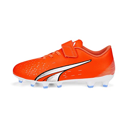 PUMA Play Fg/Ag V Jr Fussballschuh, Ultra Orange White Blue Glimmer, 34 EU PUMA Play Fg/Ag V Jr Fussballschuh, Ultra Orange White Blue Glimmer, 34 EU