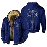 Generisch 2026 Stilvolle, mit Fleece gefütterte Winterjacke mit, Warmer Softshell-Mantel für Outdoor-Aktivitäten, Winddicht, wärmeisolierend, sportlich (Blue, XL)