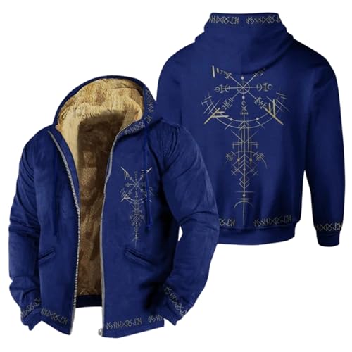 Veste d'hiver vintage Viking chaude avec poches pour stopper le froid