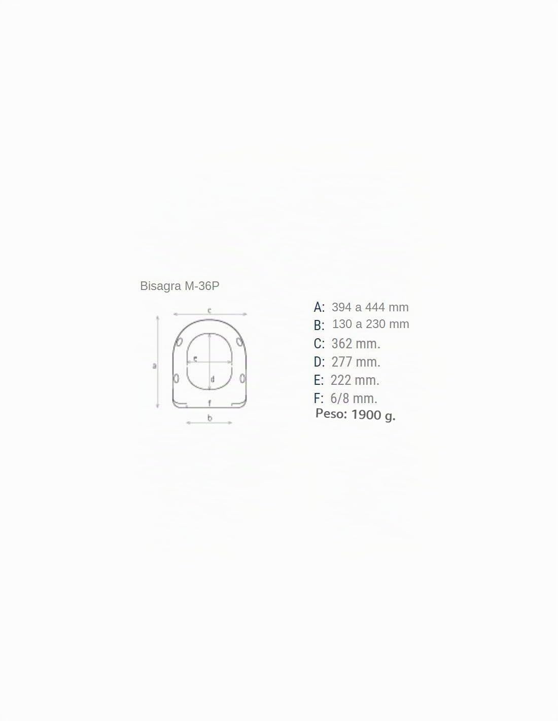 Estoli milos - Tapa inodoro milos bisagra a-36p 399-451mm blanco
