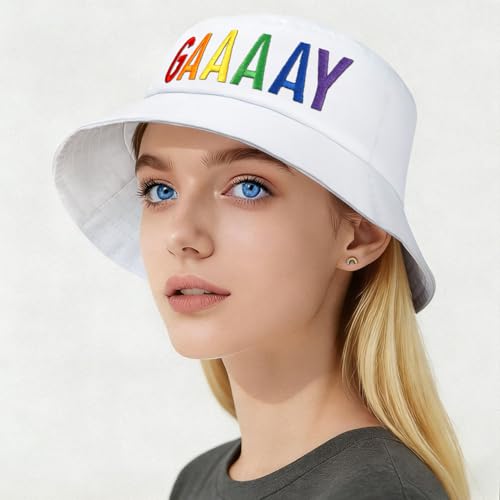 Image of Gay Pride Trucker Hat for Men and Women Rainbow LGBT Embroidered Adjustable Washable Baseball Cap Accessories Gifts