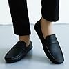 WUIWUIYU Men's Slip On Penny Loafers Moccasin Driving Shoes Casual Leather Flats Boat Shoes Size 13 Black #1