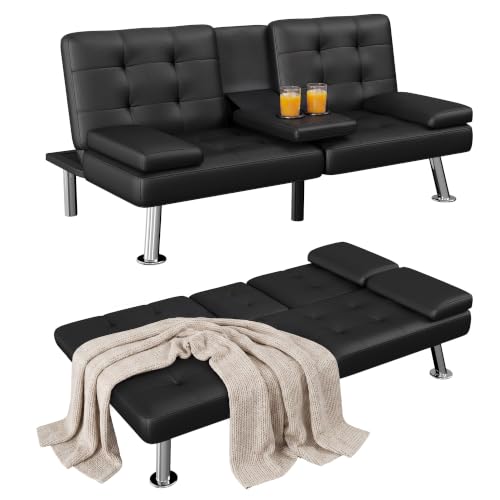 Homall Adjustable Faux Leather Futon Sofa Bed