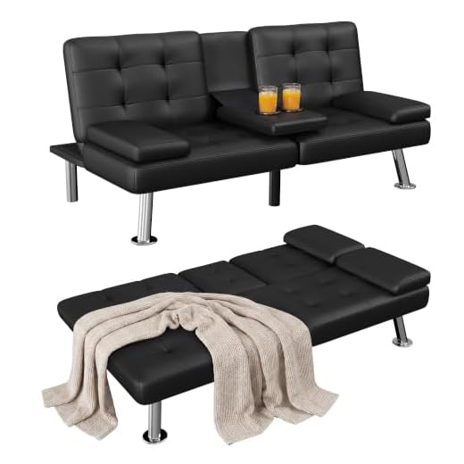 Adjustable Leather Futon Sofa Bed
