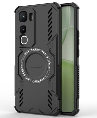 Image of Back Cover Case for Vivo Y400 5G | 360 Protection Mobile Phone Case Mag-Safe | Camera Protection | Vivo Y 400 5G Back Cover | Vivo Y400 5+G - Black TPU+PC