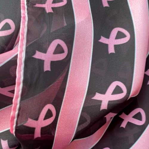 tiemart Breast Cancer Awareness Striped Infinity Scarf in Black4