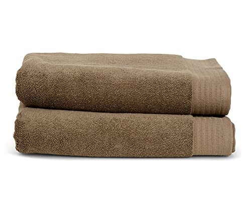 TowelSelections Gardenia Collection Luxury Towels, 100% Long Staple Turkish Cotton, Warm Taupe, 2 Bath Towels