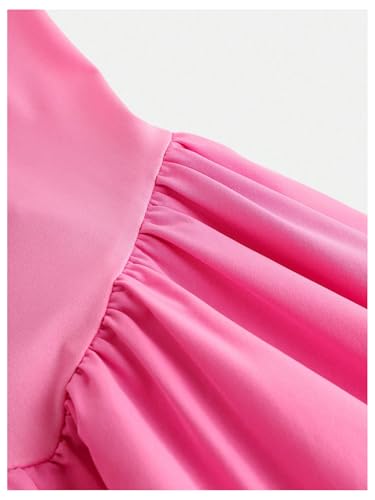 WDIRARA Girl's Sleeveless Flared Ruffle Hem Bubble Dress Balloon Short Cami Dress4