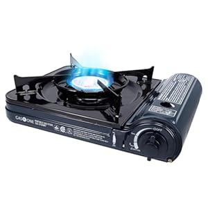 GAS ONE NEW 10,000 BTU CSA List Portable Butane Gas Stove with Carrying Case CSA Listed- Midnight