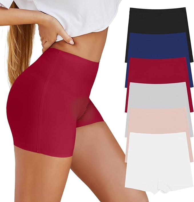 SunFlux® Women's/Girl's Seamless Smooth Ice Silk Boyshort Panty/Cycling Shorts/Under Skirt Shorts (Pack of 3)-picture-41