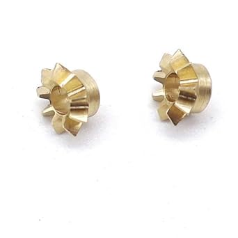 2pcs 0.5M 9T Bevel Gear 2mm Bore 90 Degree Transmission Copper Miter Gear 0.5 Module 9 Teeth 11 Conical Pinion Meshing Pinion