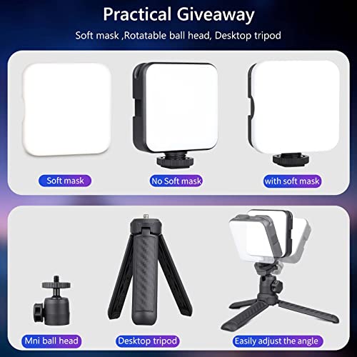 Image of Camera Light, ARTCISE LED Video Light with 2000mAh Rechargeable Battery 2500-6500K with Cold Shoe Mount for Sony, Nikon, Canon DSLR Camera and Vlogging, YouTube
