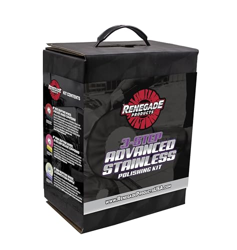 Renegade Products 3-Step Stainless Steel Polishing Kit – Airway Buffing Wheels, Compound Bars & Safety Flanges – Mirror Shine System for Steel Restoration by Renegade Products - Used condition - US$151.99