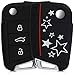 Produktbild kwmobile Autoschlüssel Hülle für VW Golf 7 MK7 - Silikon Schutzhülle Schlüsselhülle Cover für VW Golf 7 MK7 3-Tasten Autoschlüssel Sternenmix Design Weiß Schwarz