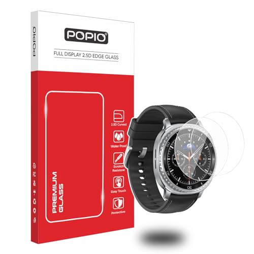 Image of POPIO Military-Grade Gorilla Tempered Glass for Samsung Galaxy Watch 4 Classic /Watch 8 Classic (46mm) (1.4 inch Inch), Pack Of 2