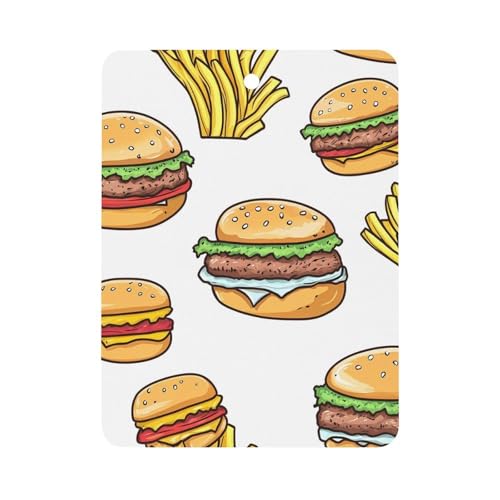 Hamburger Fried Car Air Freshener Hanging Aromatherapy Tablets for Car Accessories Square