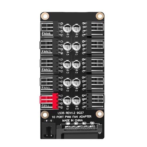 VIVIWI Controlador de velocidad del ventilador PWM de 10 posiciones para sistemas de refrigeración de PC con modo de funcionamiento silencioso