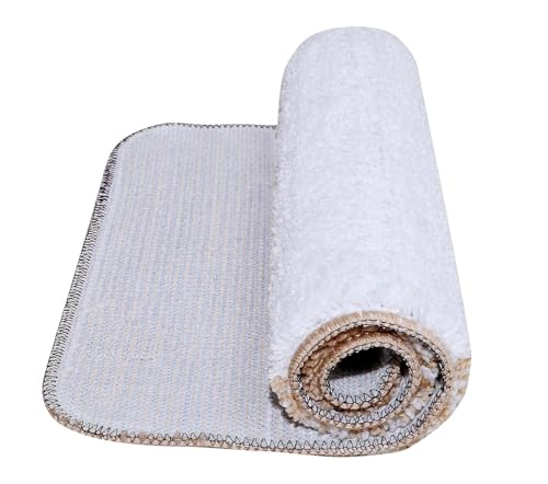Image of NAMCHI Comfort Microfiber Bath Mat Anti Skid Non Slip Bathroom Floor Mat Super Absorbent & Quick Dry | Soft Machine Washable Bath Rug for Bathroom, Bedroom & Home (Beige 50x80cm)