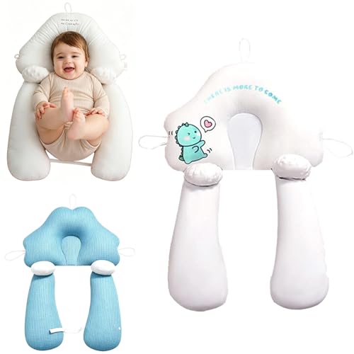 Soft Baby Head Pillow Infant Cotton Cuddle Soothing Pillow for Comfort in Crib Stroller Newborn Shower Gift (Blue)