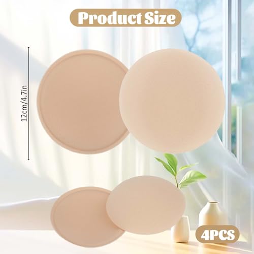 Round Bra Inserts Pads,Removable and Washable Bra Cups Inserts Push Up Breast Inserts Sew in Bra Cups for Women for Bikinis Top Swimsuit Sport Bra(2 Pairs)2