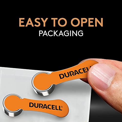 Image of Duracell Hearing Aid Batteries Orange Size 13, 24 Count Pack, 13A Size Hearing Aid Battery with Long-lasting Power, Extra-Long EasyTab Install for Hearing Aid Devices