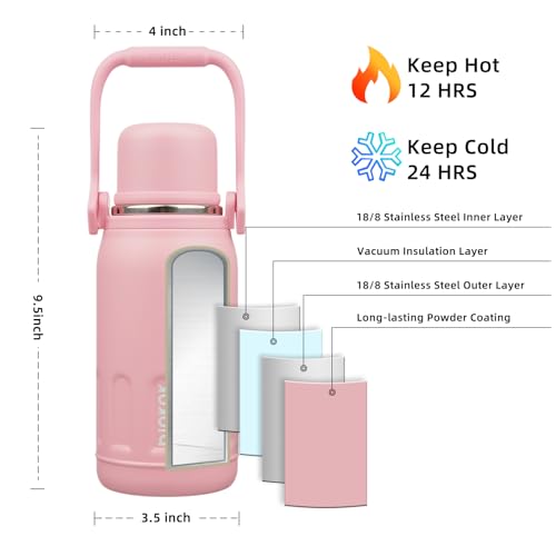 Image of BJPKPK Stainless Steel Insulated Bottle with Handle & Strap, 27oz