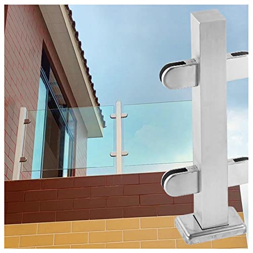 Poste de barandilla de vidrio para balcón moderno con abrazaderas de espigas de acero inoxidable 2