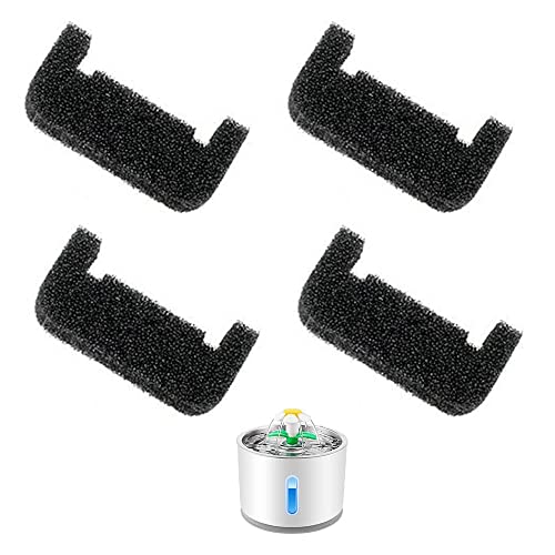 JTgugu 4 Piezas Filtro de Rsponja para Fuente de Gato Filtro de Bomba de Agua Gato Filtro de Espuma de Esponja para Mascotas Fuente de Agua de Gato y Perro - Negro Cover