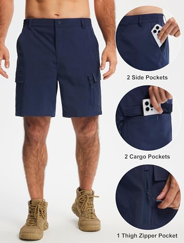Image of Libin Men's Hiking Cargo Shorts with Zipper Pockets