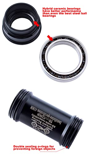 Coonium Bb90 / Bb92 Press Fit Ceramic Bearing Bb Bottom Bracket For 24Mm (Shimano) Or 22/24Mm (Sram Gxp) Crank Spindle #TOP2