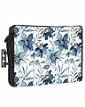 DecorLovee Outdoor TV Cover 80 to 85 Inches Weatherproof & Waterproof, Blue Teal Flowers Outdoor TV Enclosure with Remote Control Pocket, Watercolor Pastoral Botanical TV Screen Protectors