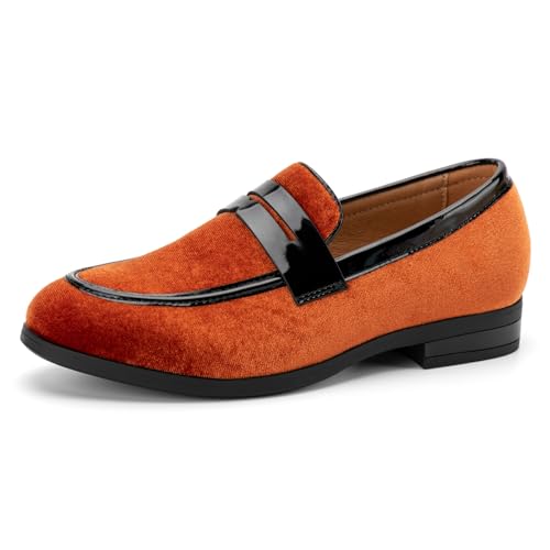 JITAI Velvet Boy's Dress Shoes Slip-On Loafers Wedding Shoes for Boys