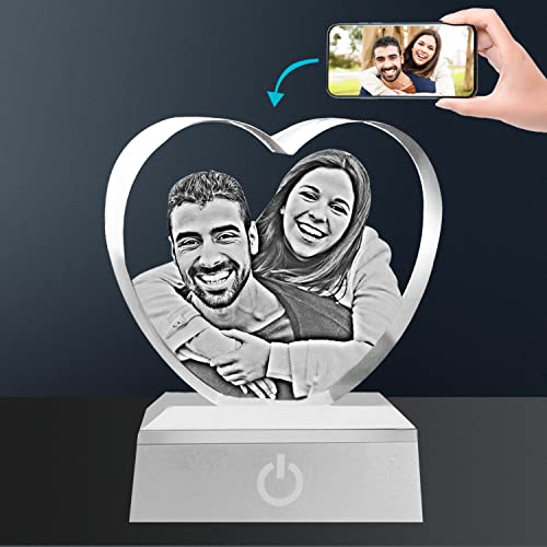 Personalized 3D Photo Crystal Heart