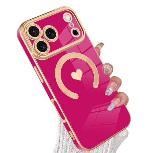 tharlet Magnetic for iPhone 18 Pro Max Case Cute Love Heart Luxury Plating