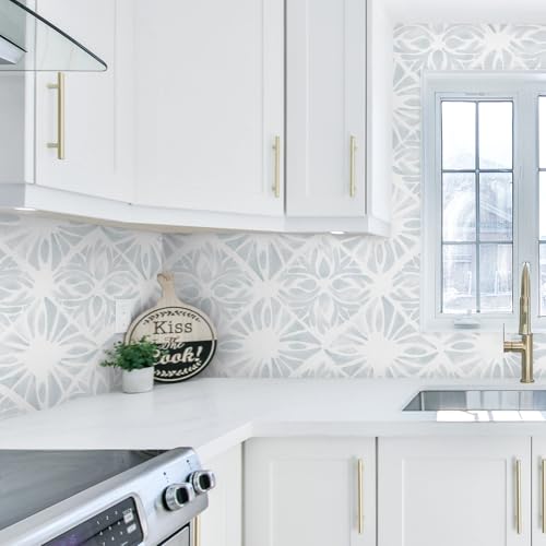 Fiula Geometric Peel and Stick Wallpaper Boho wallpaper393 x17.3 White and Blue Wallpaper White Contact Paper Removable Wallpaper for Bedroom Waterproof Removable Shelf Liner Decal Vinyl Roll
