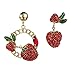Produktbild Besondere Bekleidungszubehör Hübsches Art und Weise Europa und Amerika Erdbeere Diamant asymmetrische Ohrringe kreative S925 Silber Nadel hypoallergen Strass Frucht Ohrringe Frauen IN Wind Ohrringe Me