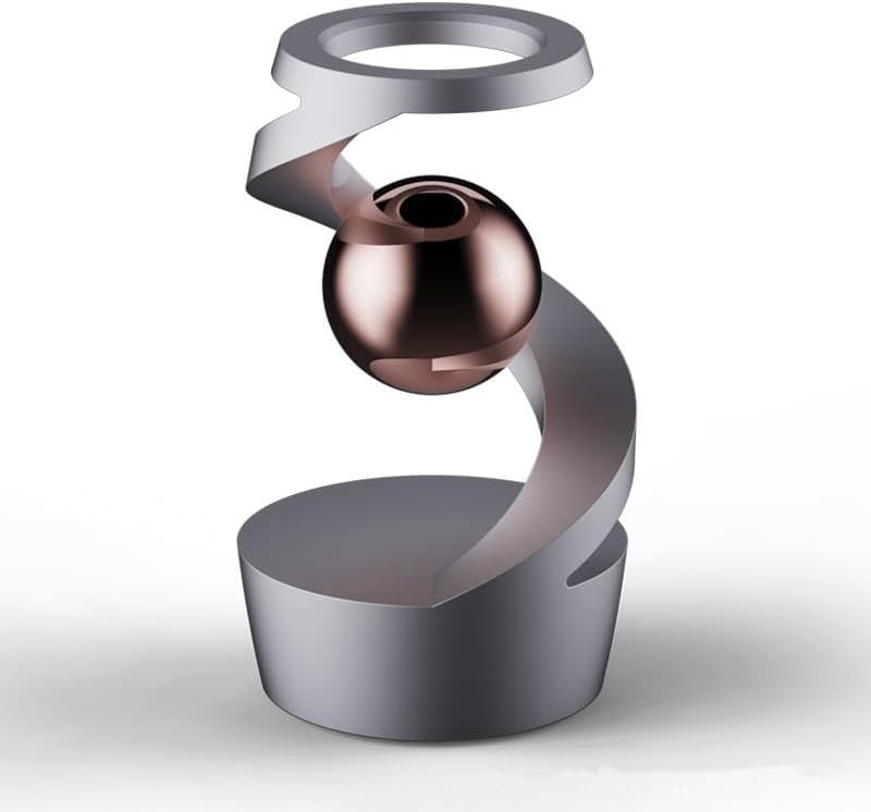 Levitating Magic Floating Ball Spinner - Anti-Gravity Gyro Desk Toy, Calming Focus Gadget for Office Desk, Home Decor, ADHD & Stress Relief (1,grey)