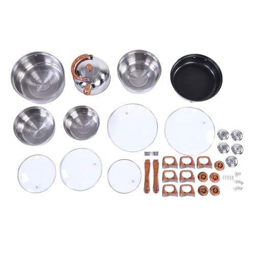 Buachois Batterie Casseroles Inox, Ensemble 6 Pieces Marmites Casserole Saucepoele Faitout Bouilloire Poele avec Poignees Anti Brulure pour Cuisiniere...