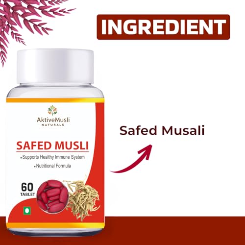 Image of Safed Musli - 60 Tablets | Ayurvedic Herbal Supplement for Muscle Strength