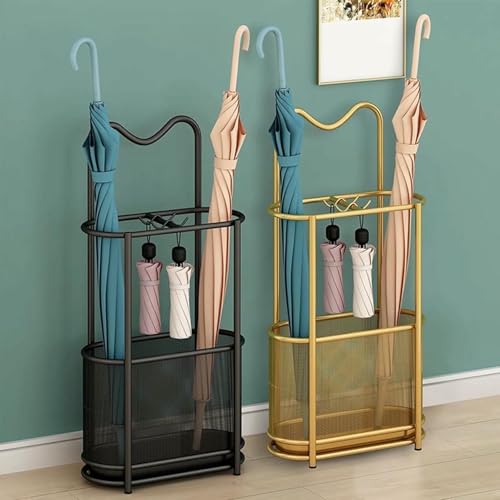 Porte-parapluie en métal robuste avec plateau de récupération